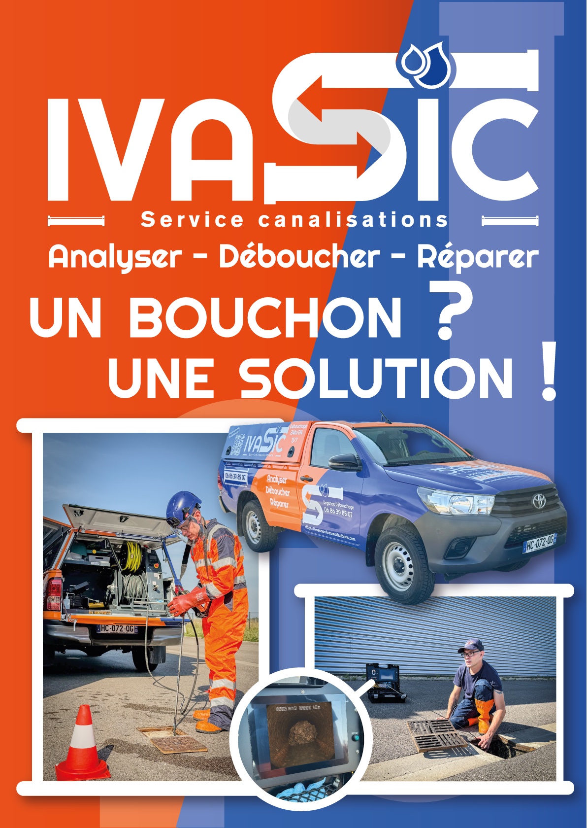 Flyers et supports print Ivasic Service Canalisations